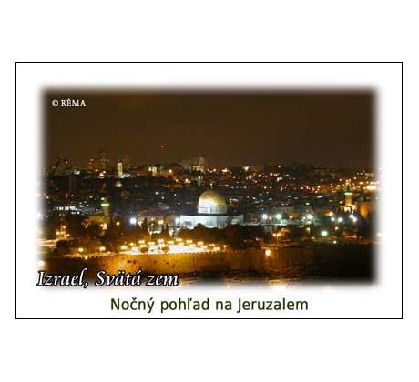 Nočný pohľad na Jeruzalem z Olivovej hory