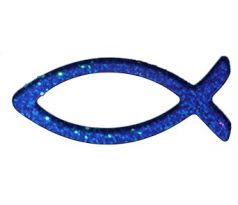 Rybka 3D, trblietavá, veľká – modrá
